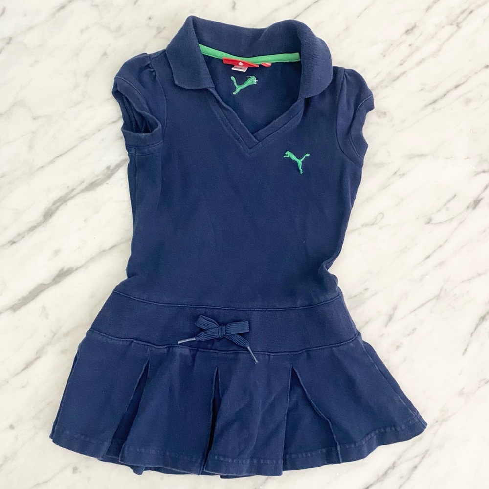 Puma Blue Girls Pleated Dress